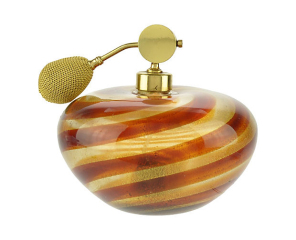 Vintage Murano Glass Striped Swirl Perfume Bottle