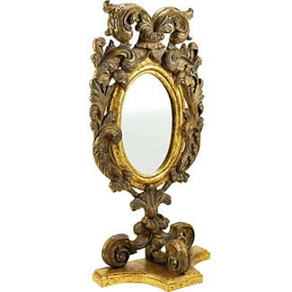Antique Italian Giltwood Tabletop Mirror 20″