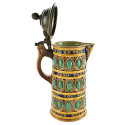 19th Century Wedgwood Majolica Tankard with Pewter Lid