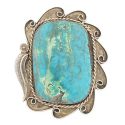 Navajo Sterling Silver Huge Turquoise Cuff Bracelet