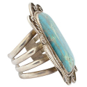 Navajo Sterling Silver Huge Turquoise Cuff Bracelet