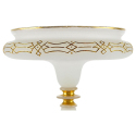Antique White Opaline Pedestal Bowl Centerpiece