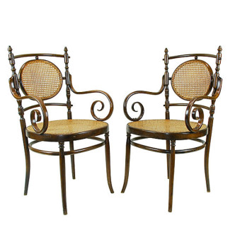 Antique Italian Bentwood Chairs, Pair