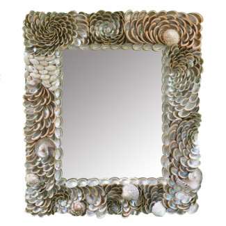 American Artist Abalone Sea Shell Mirror, 25″ x 29″