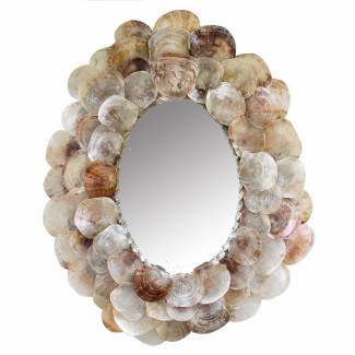Massive Natural Placuna Seashell Mirror